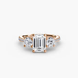 ÉTERNITÉ Three Stone Setting with Pave´ Band