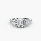 ÉTERNITÉ Three Stone Setting with Pave´ Band