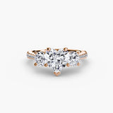 ÉTERNITÉ Three Stone Setting with Pave´ Band