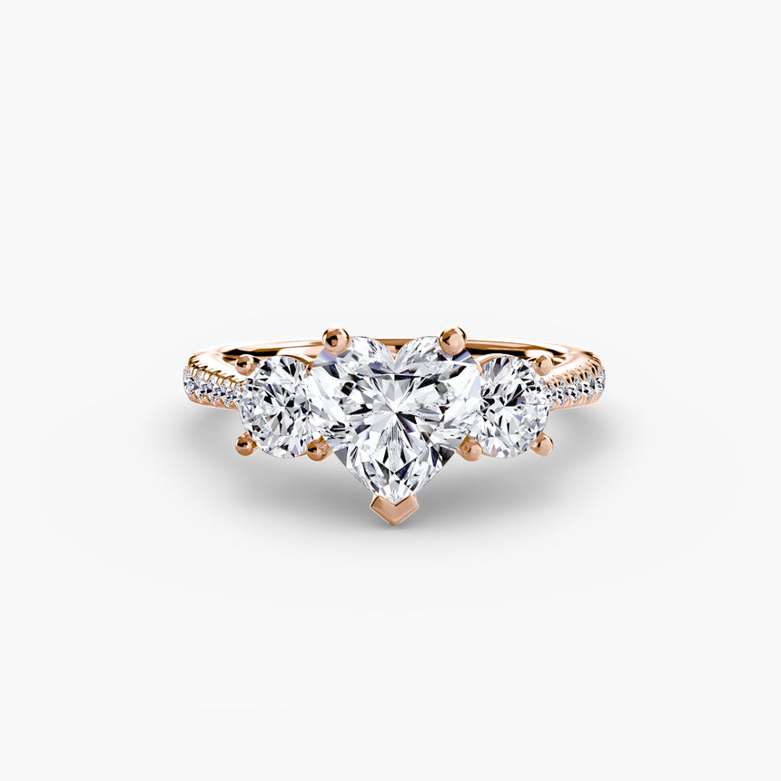 ÉTERNITÉ Three Stone Setting with Pave´ Band