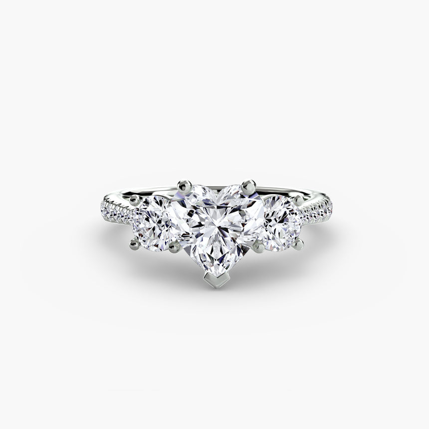 ÉTERNITÉ Three Stone Setting with Pave´ Band
