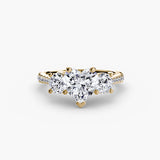 ÉTERNITÉ Three Stone Setting with Pave´ Band