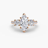 ÉTERNITÉ Three Stone Setting with Pave´ Band