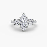 ÉTERNITÉ Three Stone Setting with Pave´ Band