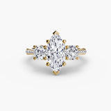 ÉTERNITÉ Three Stone Setting with Pave´ Band