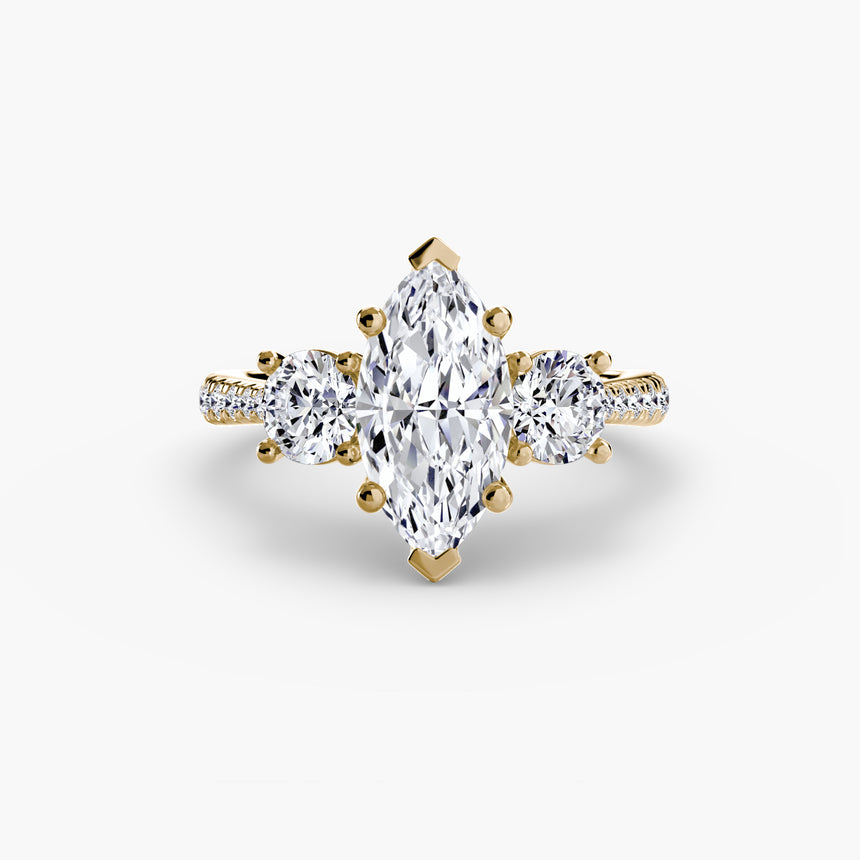 ÉTERNITÉ Three Stone Setting with Pave´ Band