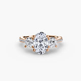 ÉTERNITÉ Three Stone Setting with Pave´ Band