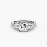 ÉTERNITÉ Three Stone Setting with Pave´ Band