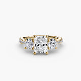 ÉTERNITÉ Three Stone Setting with Pave´ Band