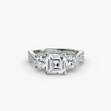 The Trilogia Pavé Three-Stone Ring Setting