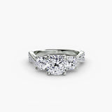The Trilogia Pavé Three-Stone Ring Setting