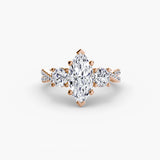 The Trilogia Pavé Three-Stone Ring Setting