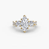 The Trilogia Pavé Three-Stone Ring Setting