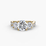The Trilogia Pavé Three-Stone Ring Setting