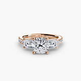 Imperial II Setting Three-Stone Ring with Pavé Band