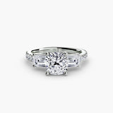 Imperial II Setting Three-Stone Ring with Pavé Band