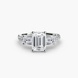 Imperial II Setting Three-Stone Ring with Pavé Band