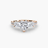 Imperial II Setting Three-Stone Ring with Pavé Band
