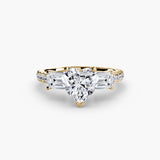 Imperial II Setting Three-Stone Ring with Pavé Band