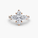 Imperial II Setting Three-Stone Ring with Pavé Band