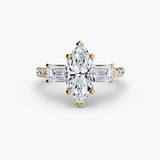 Imperial II Setting Three-Stone Ring with Pavé Band
