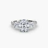 Imperial II Setting Three-Stone Ring with Pavé Band