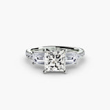 Imperial II Setting Three-Stone Ring with Pavé Band