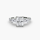 Imperial II Setting Three-Stone Ring with Pavé Band