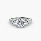Imperial II Setting Three-Stone Ring with Pavé Band