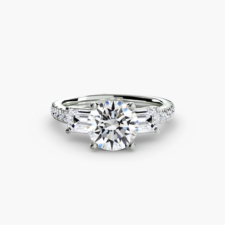 Three-Stone Ring with Pavé Band 4