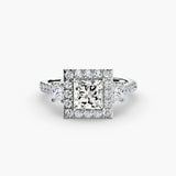 Three-Stone Ring with Halo 2