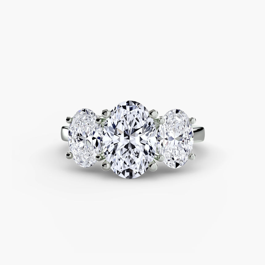 The Trivelle Oval Three-Stone Ring Setting