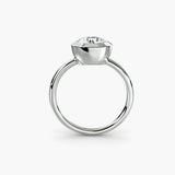 Solara Setting Round – 18K White Gold Front View | SARATTI