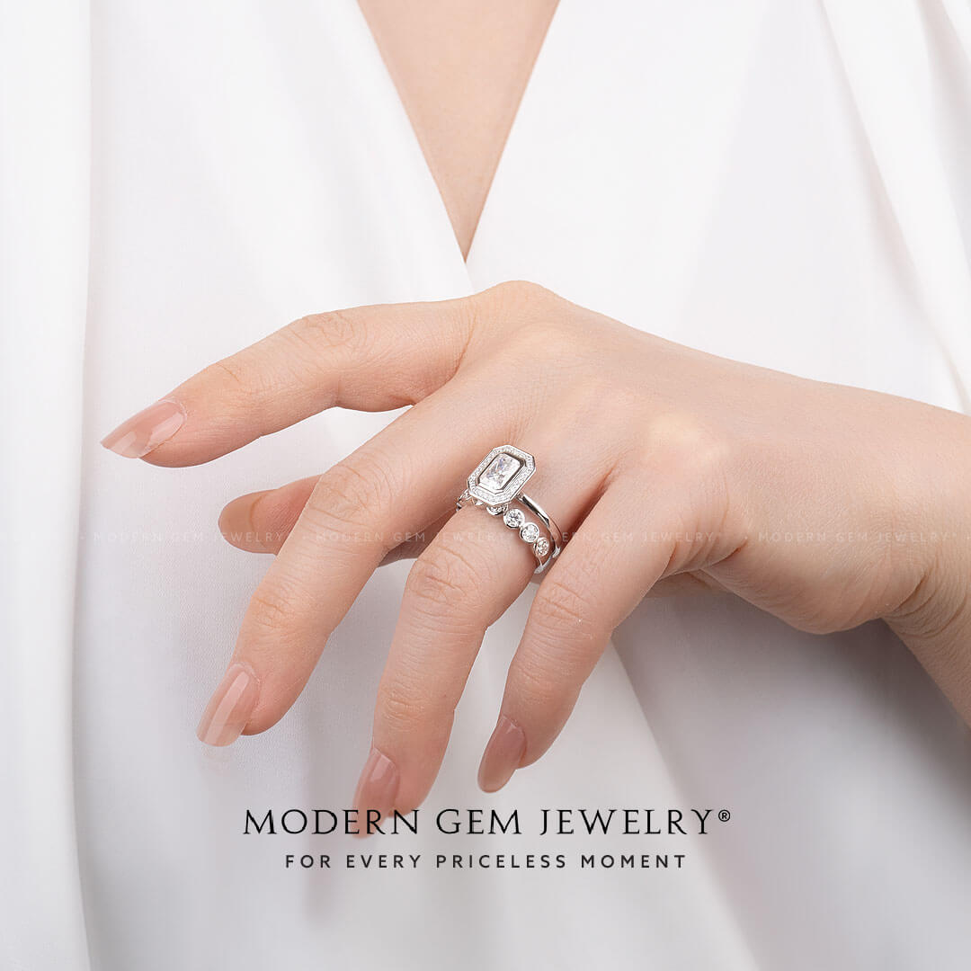 Modern Gem Jewelry Radiant Cut Bridal Set | Modern Gem Jewelry