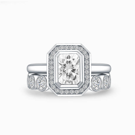 Radiant Cut Diamond Bridal Set | Modern Gem Jewelry