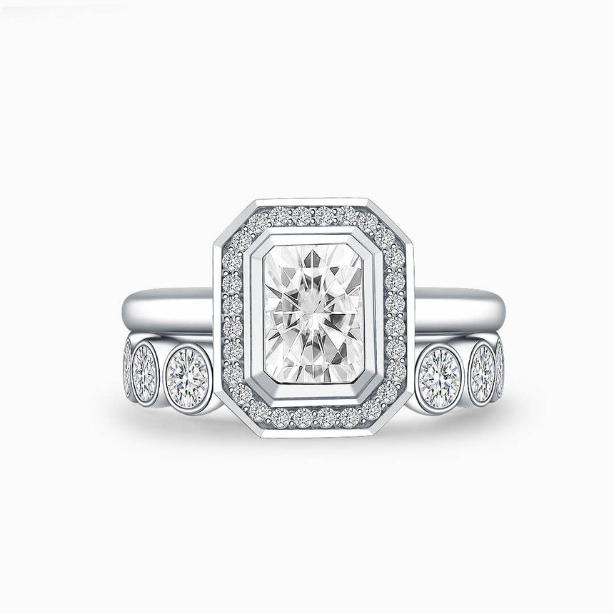 Radiant Cut Diamond Bridal Set | Modern Gem Jewelry