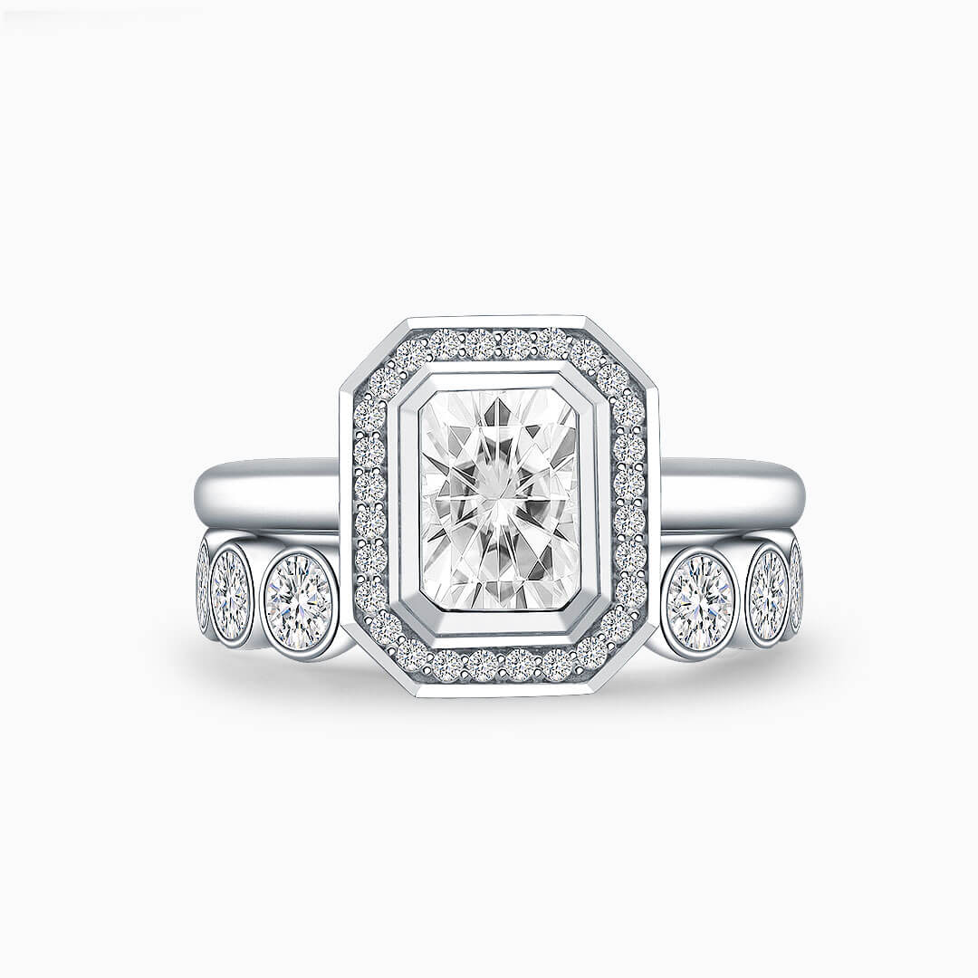 Radiant Cut Diamond Bridal Set | Modern Gem Jewelry