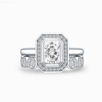 LEXIE  | Radiant Cut Diamond Bridal Set in White Gold