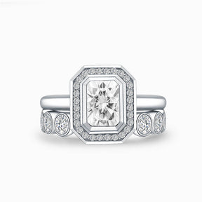 Radiant Cut Diamond Bridal Set | Modern Gem Jewelry