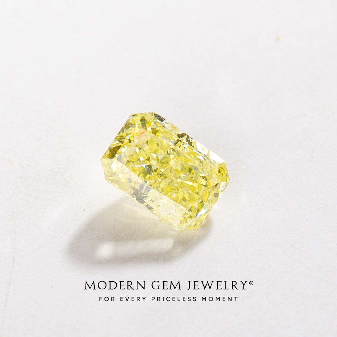 Radiant Cut Loose Fancy Yellow Diamond Gemstone For Sale | Modern Gem Jewelry