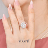 Square Diamond Ring with Intricate Halo Design | Saratti