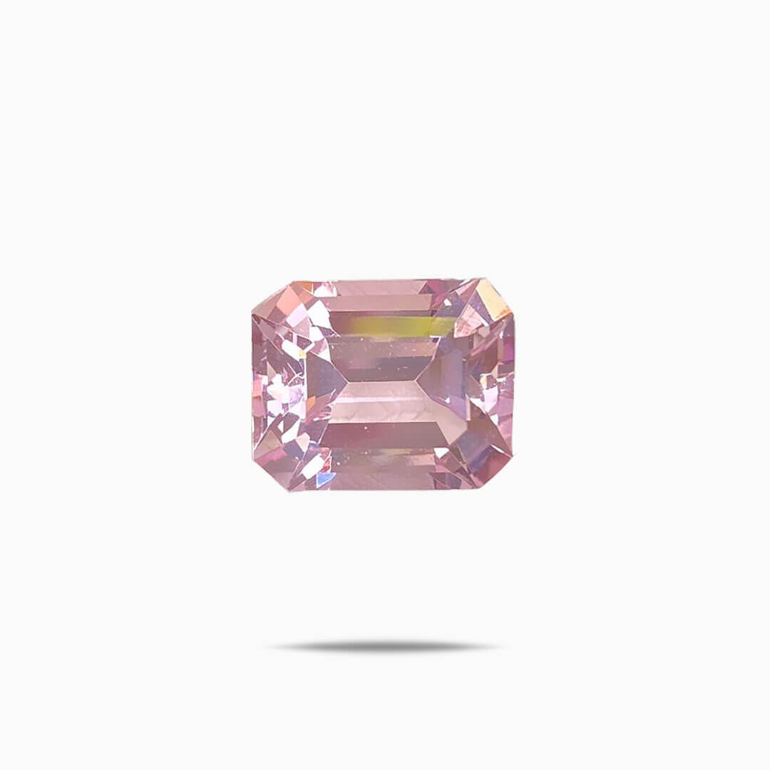 Pink Emerald Cut Morganite Gemstone | Modern Gem Jewelry | Saratti