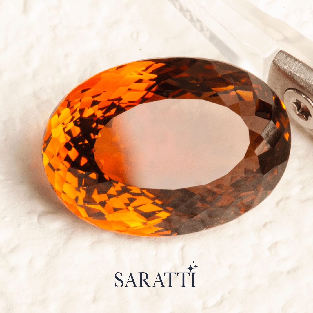 Golden Colored Natural Imperial Topaz Gemstone - SARATTI 