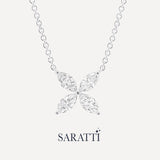 Delicate platinum snowflake diamond pendant ready to ship | SARATTI