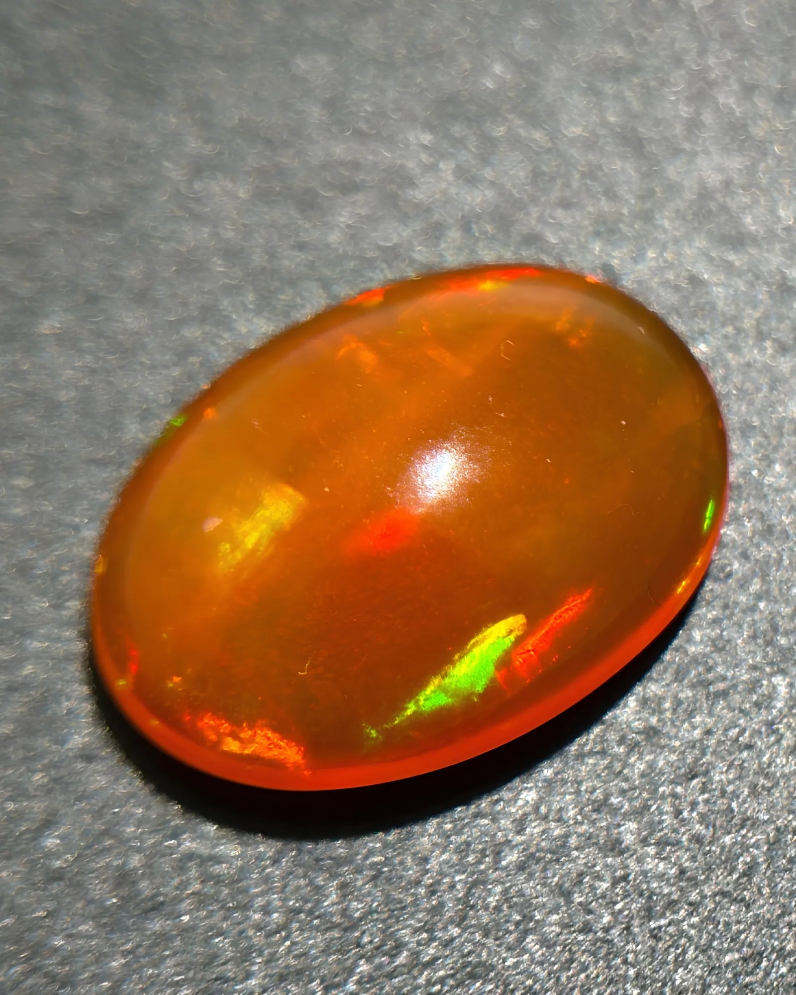 Rear view of 3.09ct Natural Fire Opal loose gemstone | SARATTI