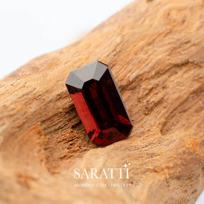 1.19 Carat Loose Spinel Gemstone - Striking Red, Emerald Cut | Modern Gem Jewelry | Saratti