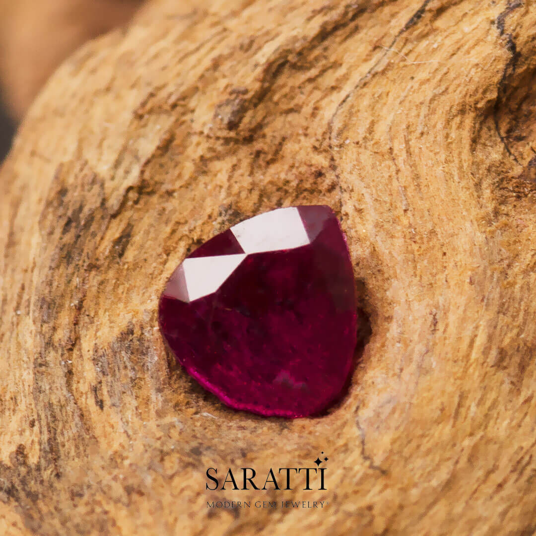 Pear Shaped Gem in Rose Red | Saratti
