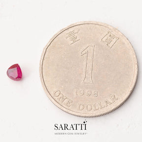 Lustrous Rose Red Pear Gemstone | Saratti