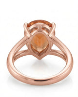 Refined pear gemstone setting with an airy 18K rose gold profile | SARATTI