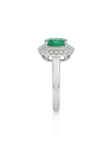 Regent Frame emerald and natural diamond heirloom ring in white gold | SARATTI